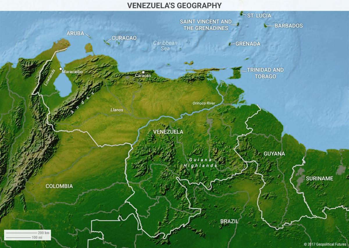 zemljevid venezuela geografija
