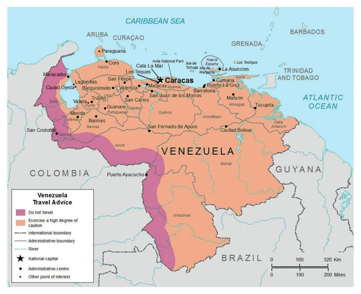 venezuela na zemljevidu