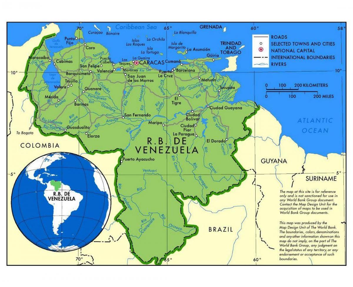 zemljevid zemljevid de venezuela