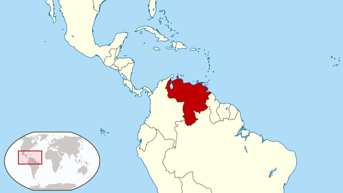 venezuela na zemljevidu južne amerike