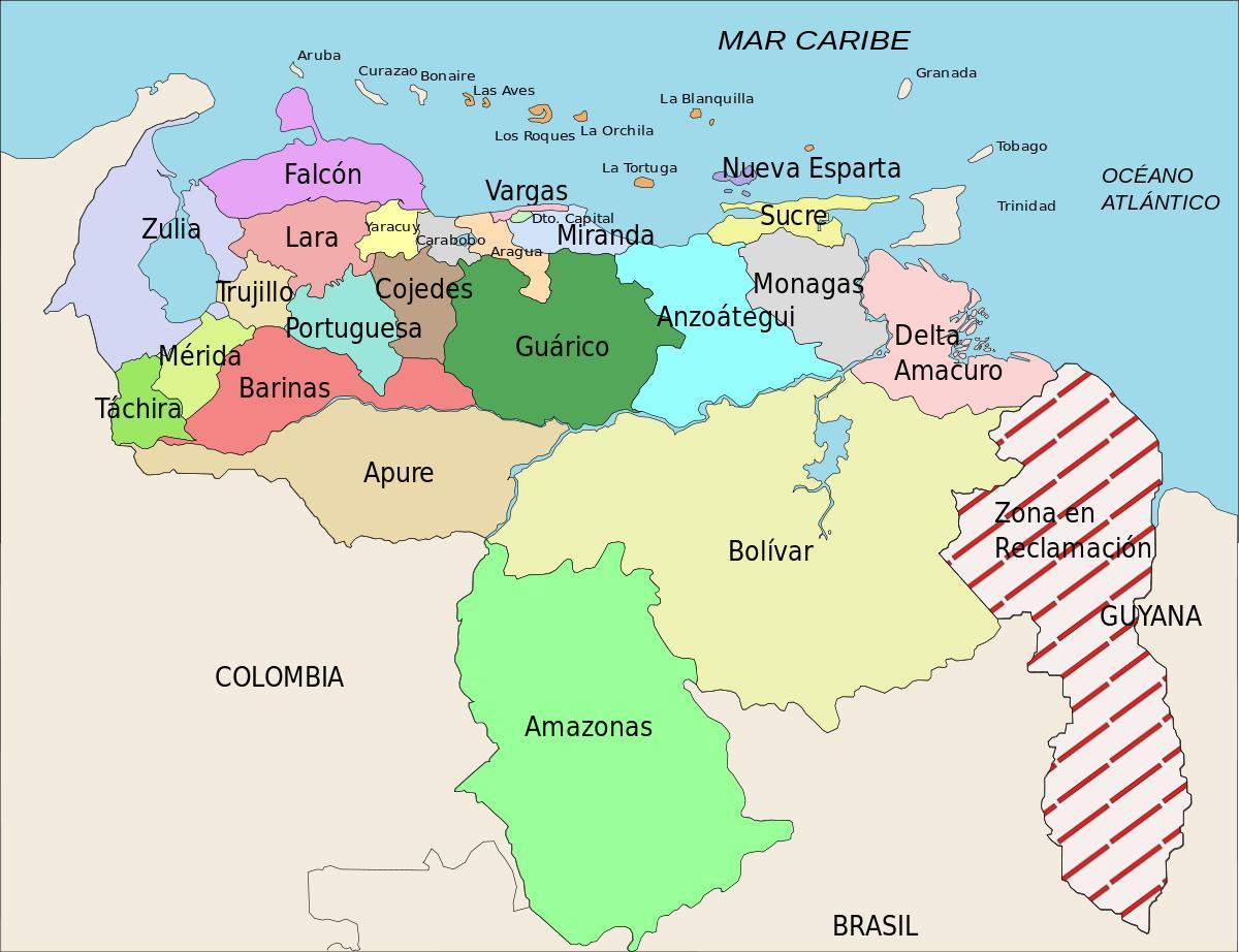 zemljevid venezuela članice