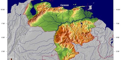 Zemljevid fizični zemljevid venezuela
