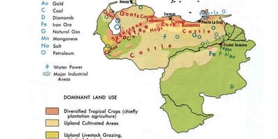 Zemljevid venezuela naravnih virov