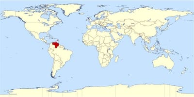 Venezuela lokacije na zemljevidu sveta
