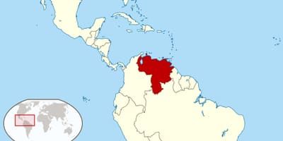 Venezuela na zemljevidu južne amerike
