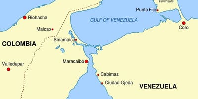 Zemljevid zalivu venezuela